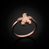 Rose Gold Ladies Starfish Ring