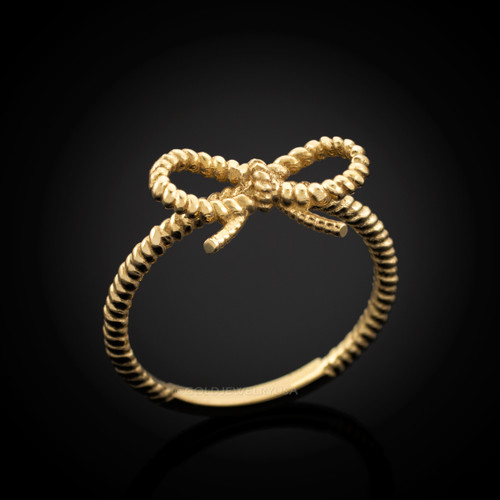 Gold Infinity Bow Knot ring