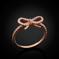 Rose Gold Infinity Bow Knot Ladies Ring