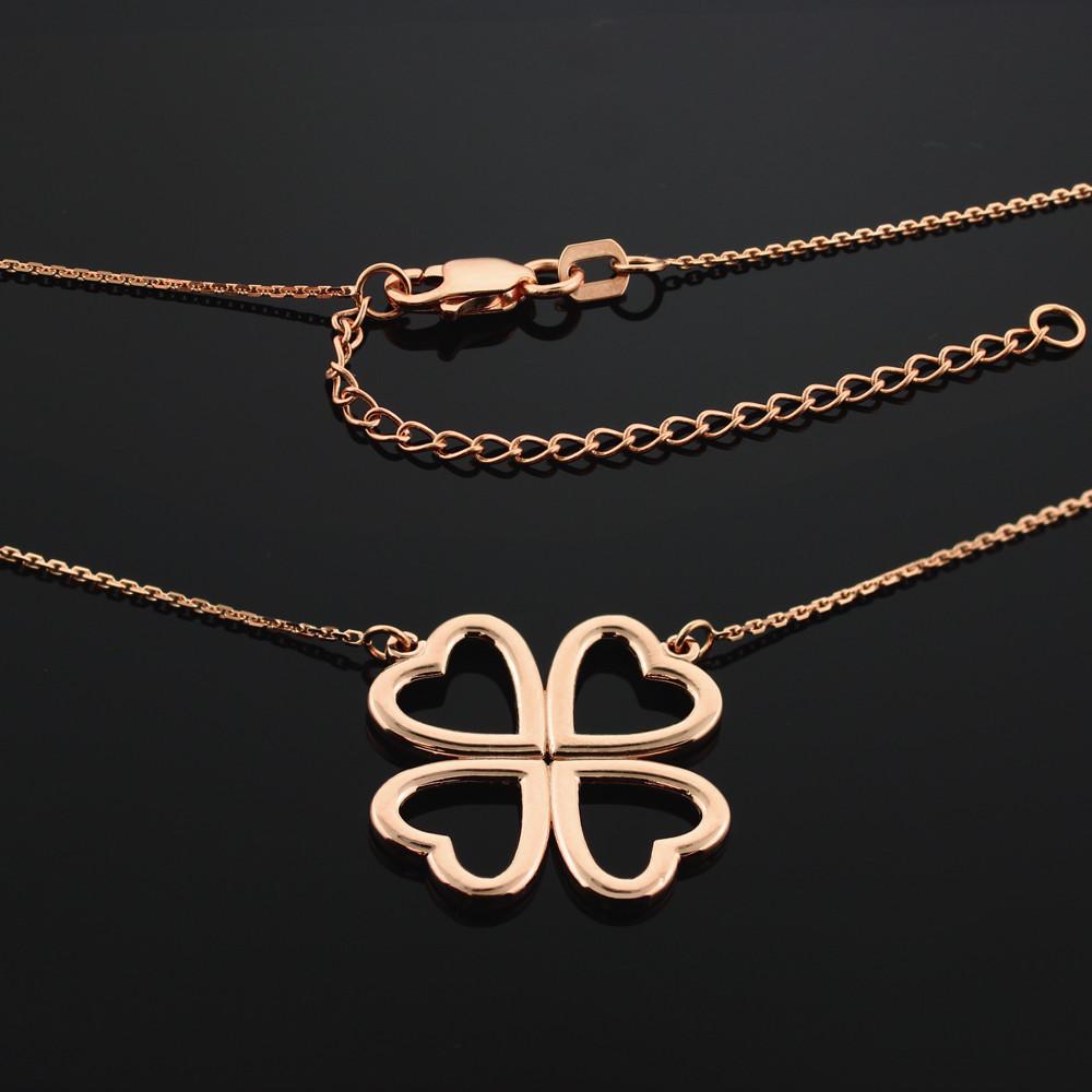 Women Heart Necklaces-Folding Four Clover Pendant Simple Fashion Flower  Necklace | eBay