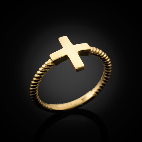 Gold Greek Cross Ring