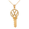 Gold VW Key Pendant Necklace
