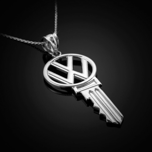 White Gold VW Key Necklace