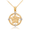 Gold Plumeria Diamond Necklace