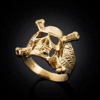 Gold biker ring