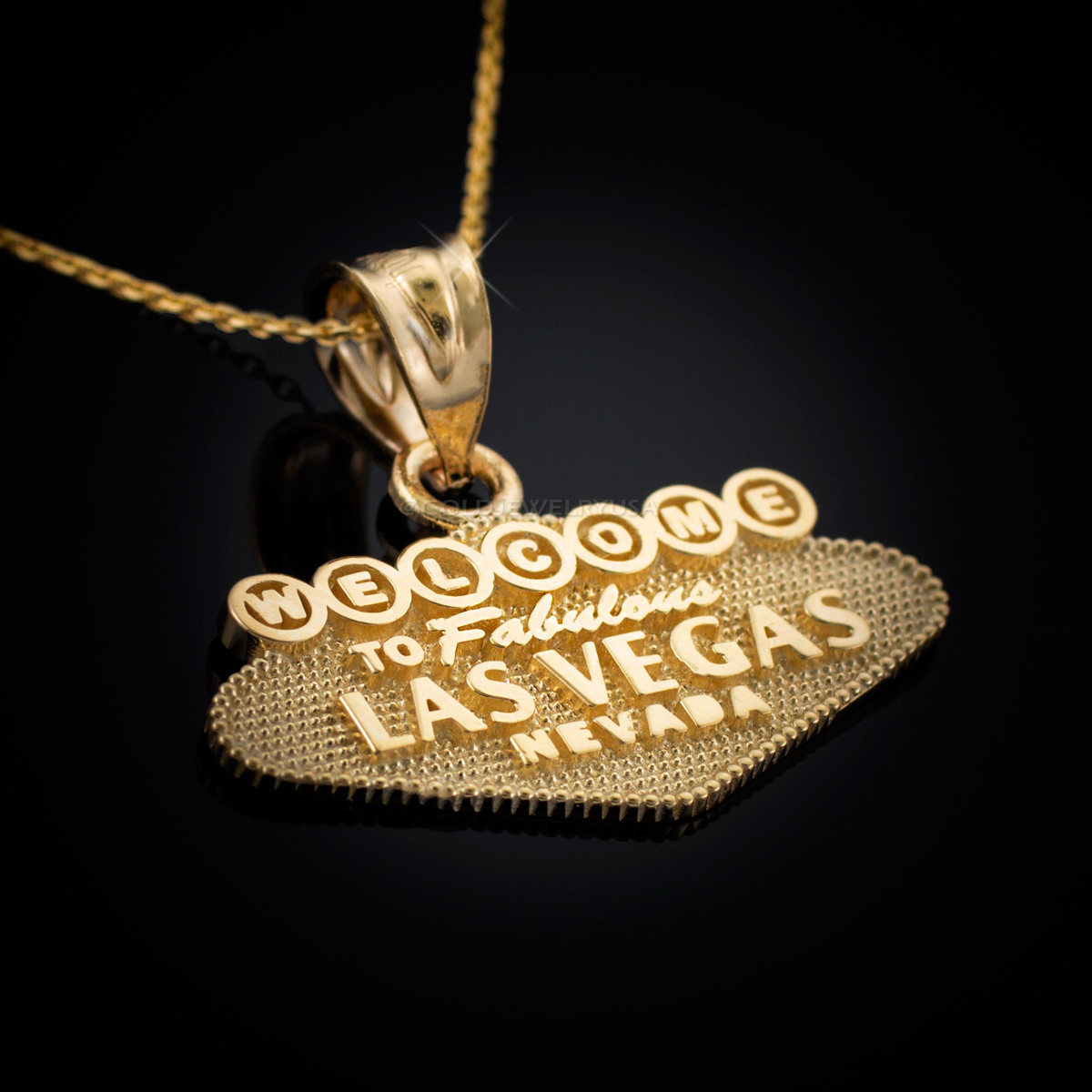 14K on sale Gold Las Vegas Pendant