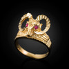 Gold Ram's Head Ring