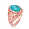 Rose Gold Om Ring.
Men's Gold Turquoise Ring.
Rose Gold Turquoise Ring.