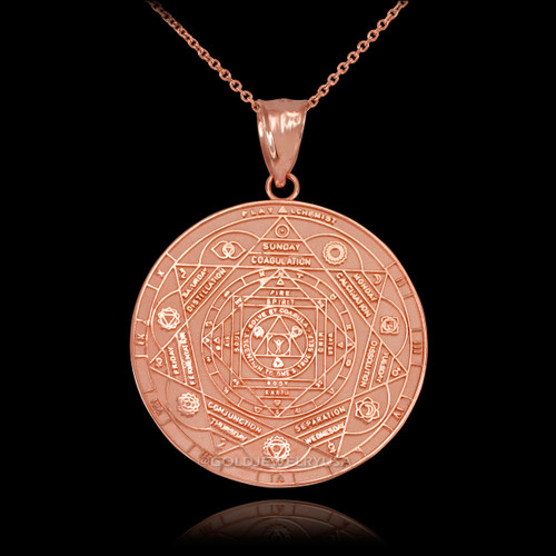 Rose Gold 7 Chakra Calendar Yoga Medallion Necklace
