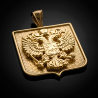 Russian Coat of Arms Gold Pendant