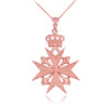 Rose Gold Maltese Cross Necklace
