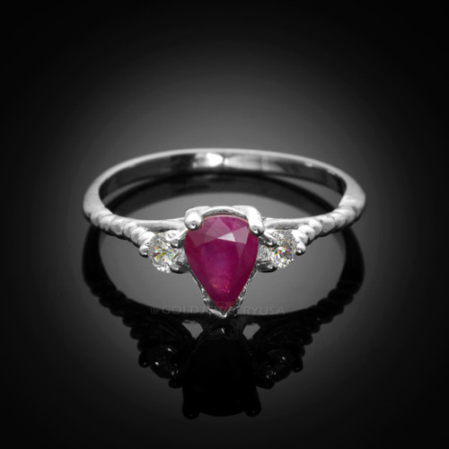 White Gold Ruby Ring