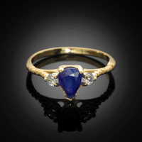 Blue Sapphire Gold Stackable Ring