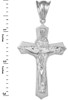 White  Gold Holy Trinity Crucifix Pendant