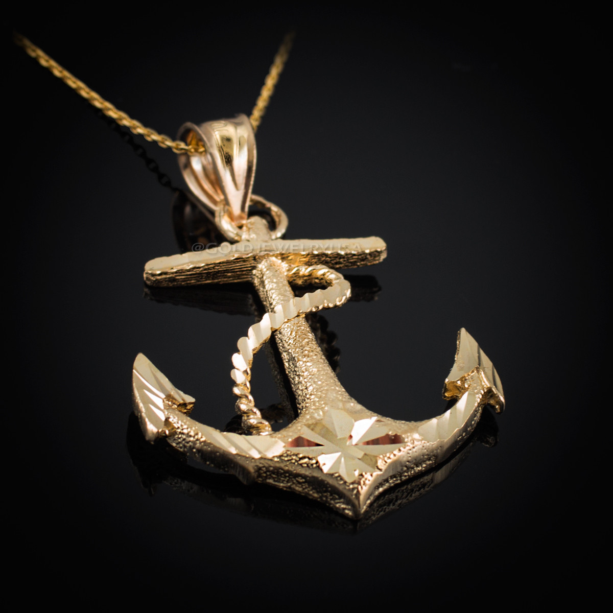 Stainless Steel Dubai Gold Anchor Pendant Necklace - REOSHOP | Jewelries |  Sunglasses | Watches
