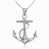White Gold Anchor Necklace