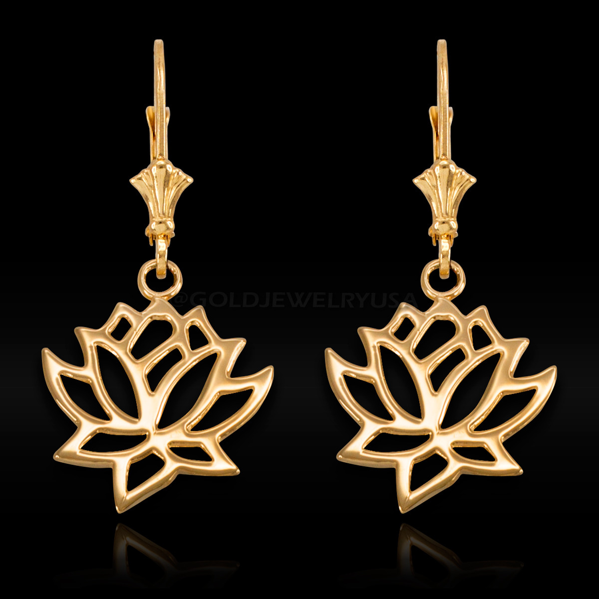 lotus earrings gold