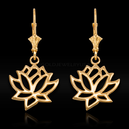 Gold Lotus Earrings