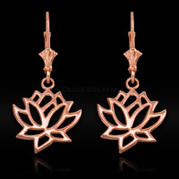 Rose Gold Lotus Earrings