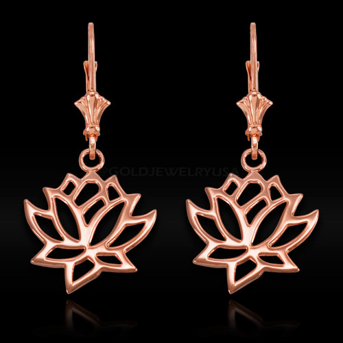 Rose Gold Lotus Earrings