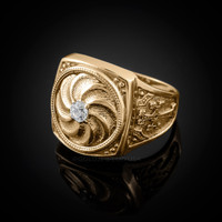 Men's Gold Armenian Eternity Diamond Ring (shiny)