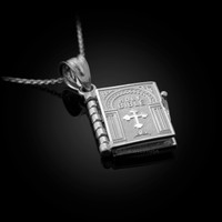 White gold Holy Bible necklace