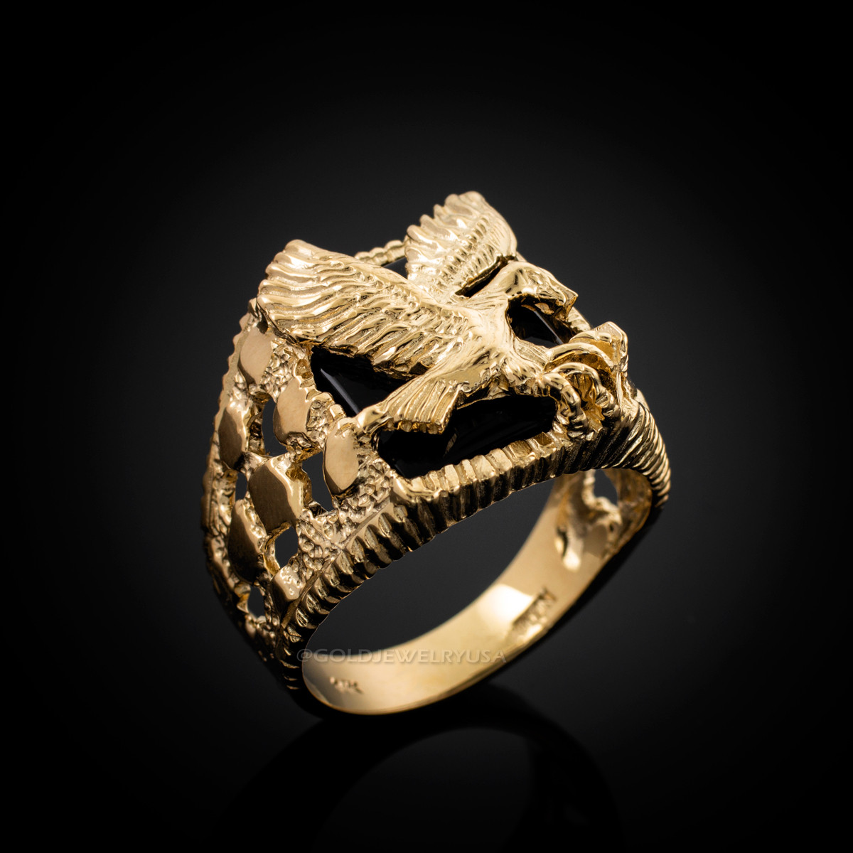Gold Plated Classic Yellow Eagle Ring Anillo – Fran & Co. Jewelry Inc.