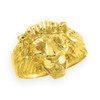 Unisex Gold Lion Head Ring