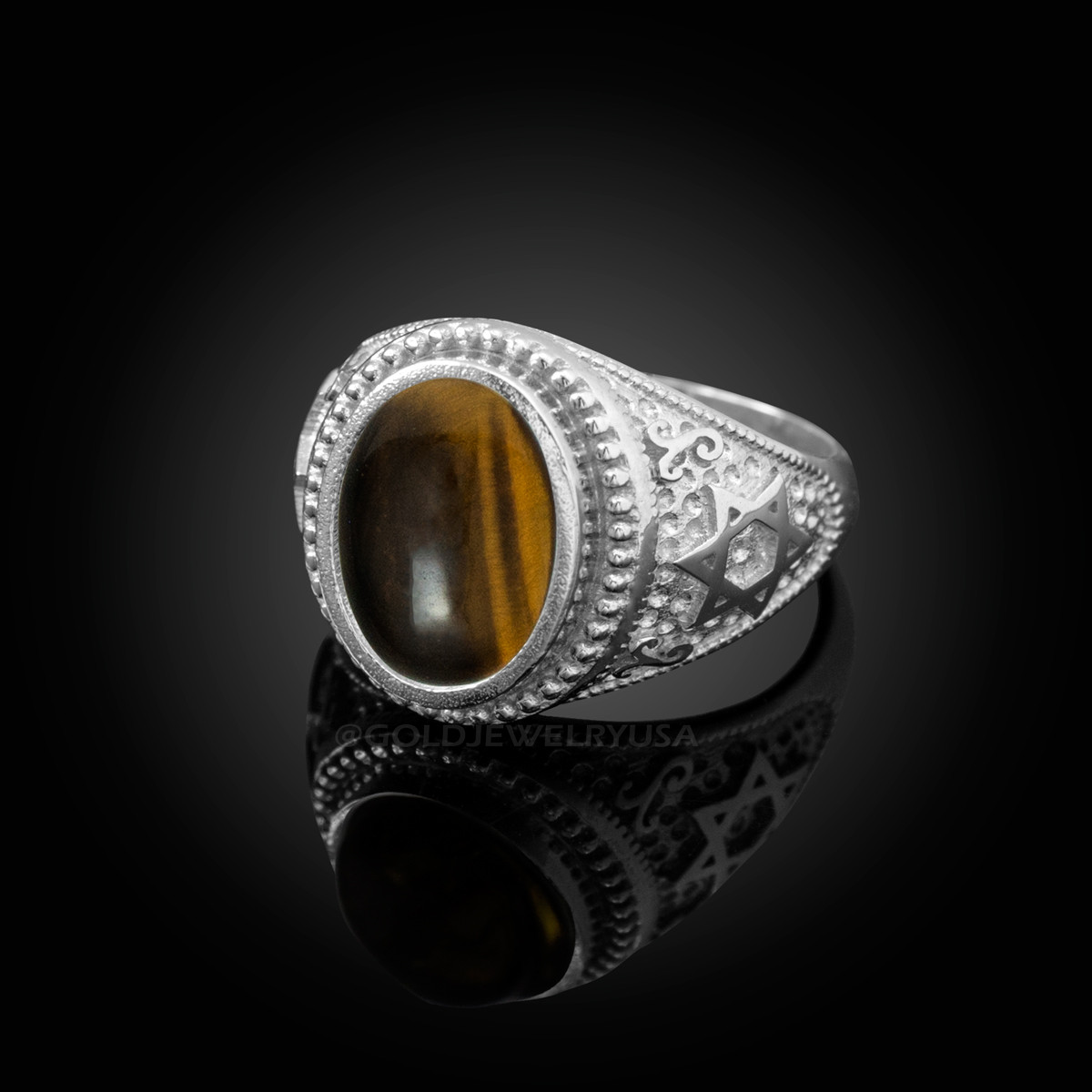 Poison ring Tiger Eye size 6.50 adj Mexico Taxco sterling silver women –  SpiritbeadNW