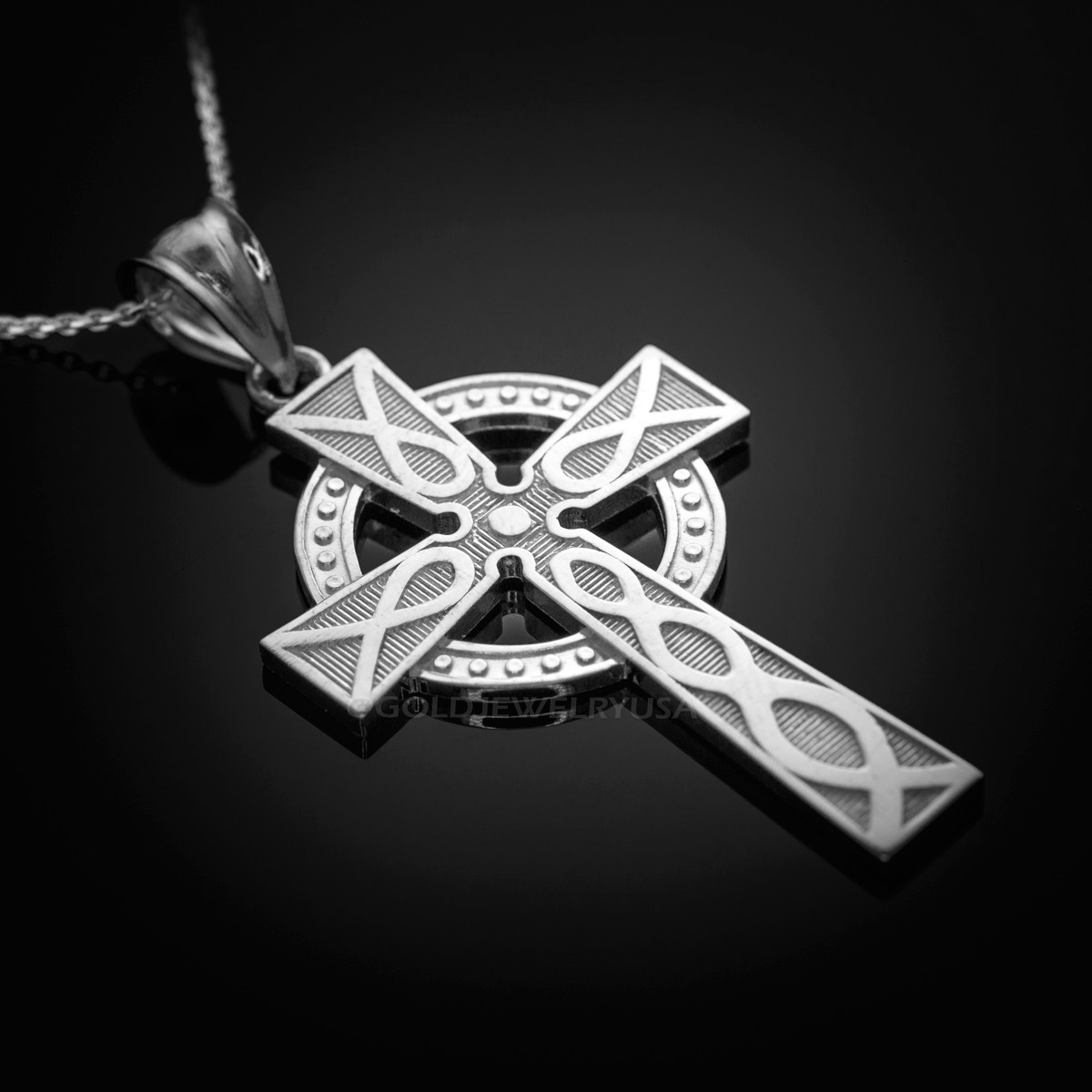 Traditional White Gold Girls Celtic Cross | Celtic Cross Online