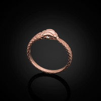 Rose Gold Ouroboros Snake Diamond Ring Band