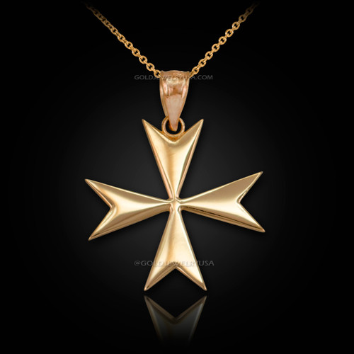 Gold Maltese Crosss Necklace