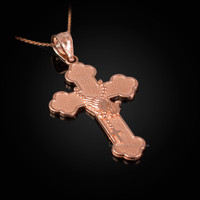 Rose Gold Rosary Cross Prayer Pendant Necklace