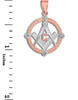 Two-Tone Rose Gold Round Diamond Masonic Pendant