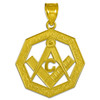 Yellow Gold Octagonal Masonic Bail Pendant