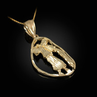 Gold Aquarius Zodiac Sign DC Pendant Necklace