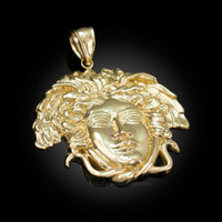 Polished Gold Medusa Pendant (S/M/L)