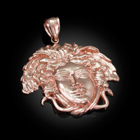 Polished Rose Gold Medusa Pendant (S/M/L)