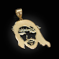 Gold Jesus Face DC Pendant (S/M/L)