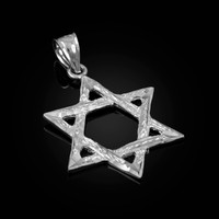 White Gold Jewish Star of David DC Pendant