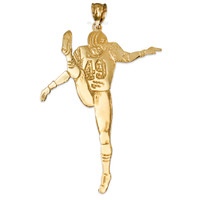 Polished Gold  #49  Football Player Pendant