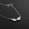 14K White Gold Diamond Studded Angel Wings Necklace