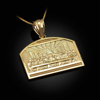 Yellow Gold Last Supper Pendant Necklace
