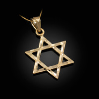 Yellow Gold Jewish Star of David DC Charm Necklace