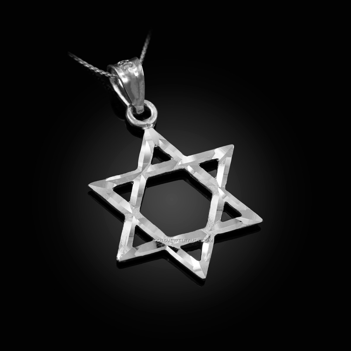 Roberto Coin 18K White Gold Star of David Pendant Necklace with Diamonds,  16