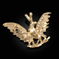Yellow Gold Raven DC Pendant Necklace