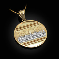 Two-Tone Gold Last Supper Medallion Pendant Necklace