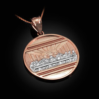 Two-Tone Rose Gold Last Supper Medallion Pendant Necklace
