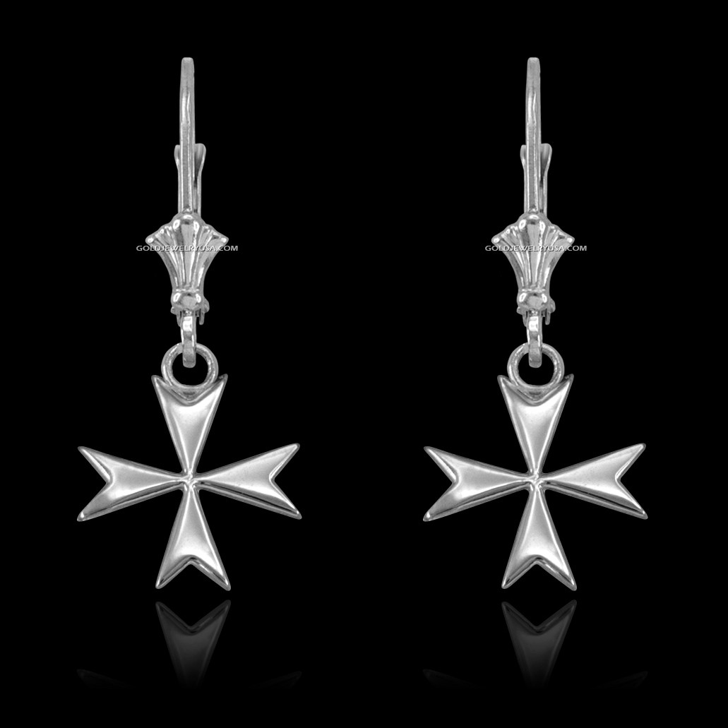 Stuller Maltese Cross Earrings R16585C:101:P 14KY - Earrings | Morin  Jewelers | Southbridge, MA