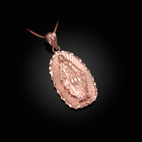 Rose Gold  Virgin Mary DC Pendant Necklace